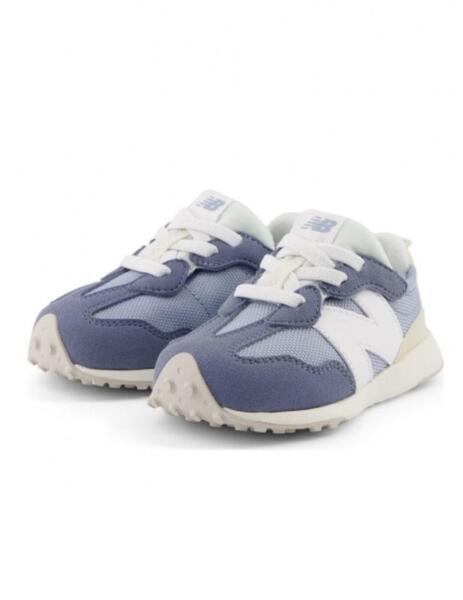 Zapatilla New Balance 327 azul y beige velcro para nino