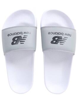 Chanclas New Balance blanca y gris de una tira unisex