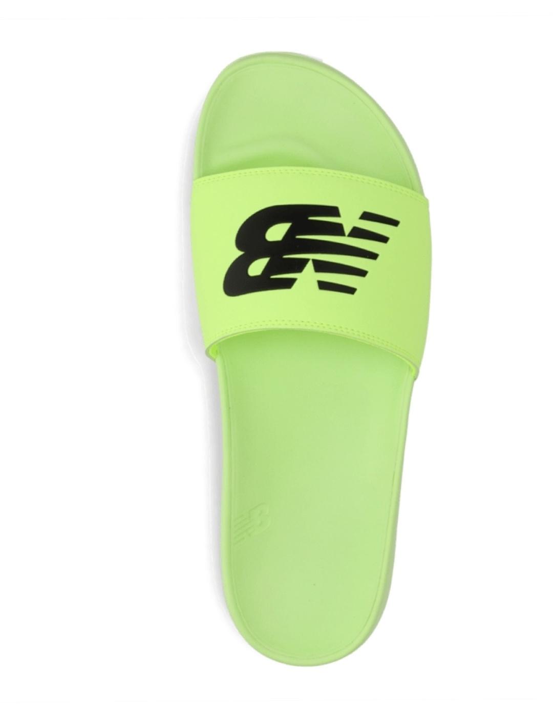 Chanclas New Balance verde lima de una tira unisex