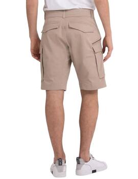 Bermuda Replay cargo beige Regular para hombre