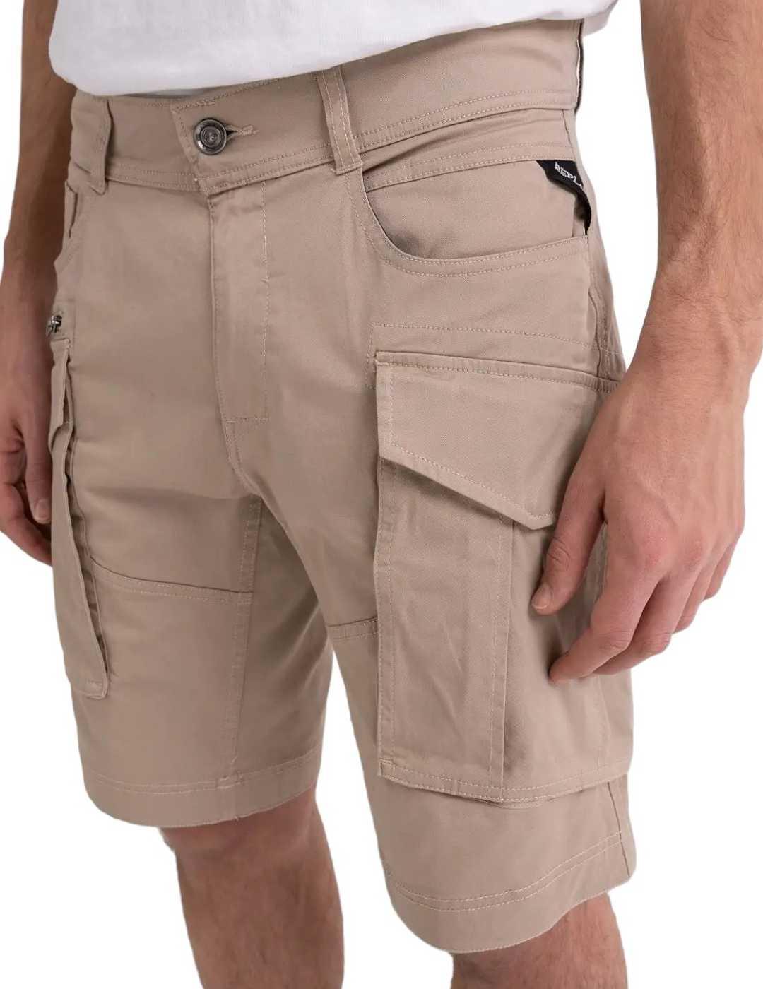 Bermuda Replay cargo beige Regular para hombre