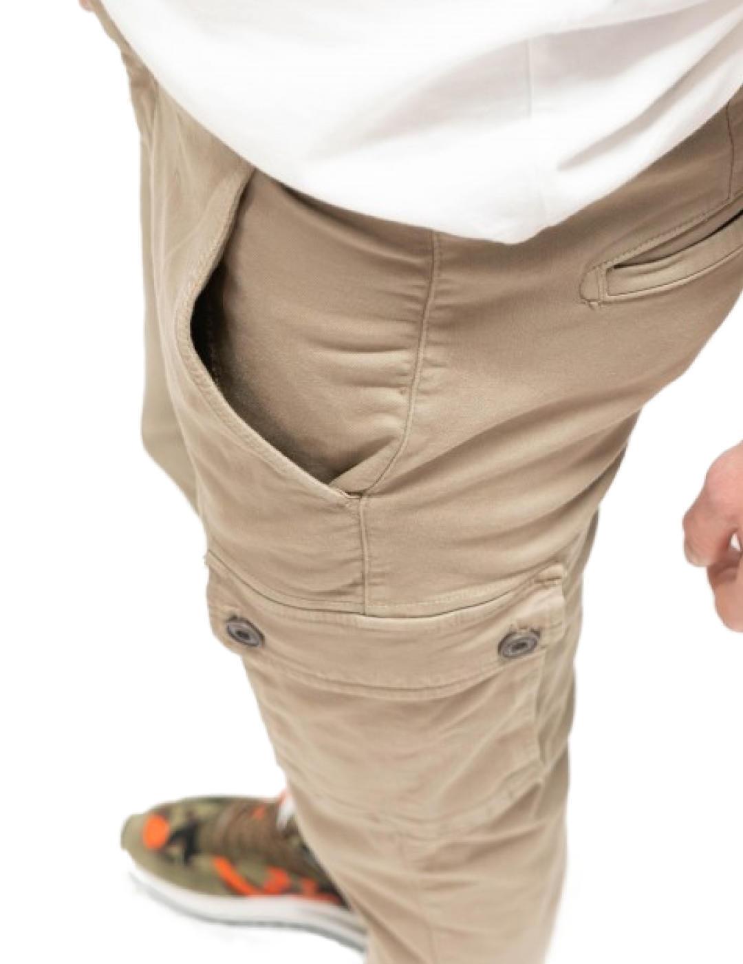 Pantalón Replay Jaan beige cargo slim fit para hombre