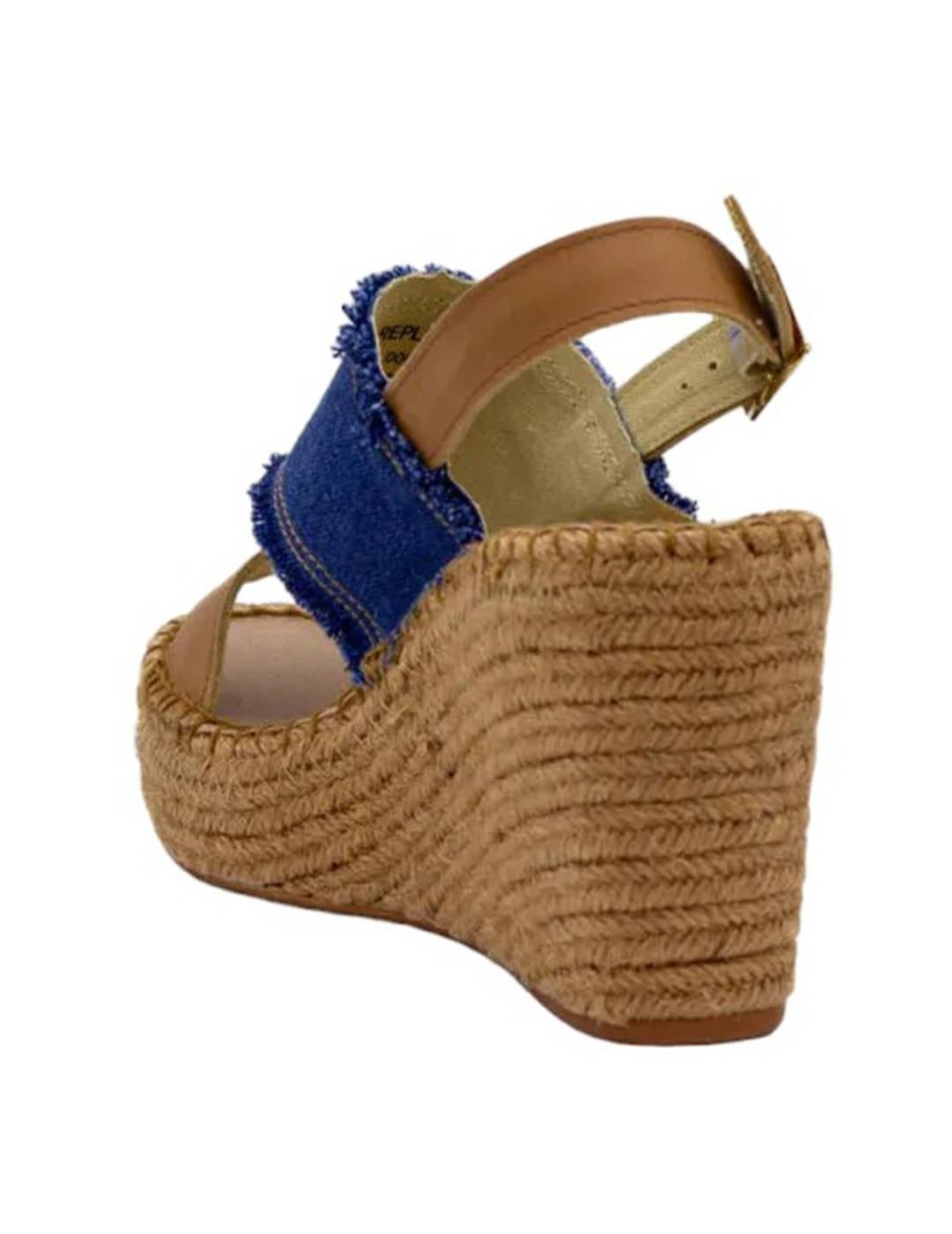 Cuña Replay Jess Band denim azul para mujer