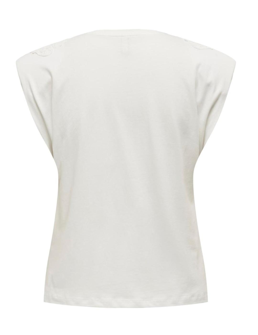 Camiseta Only Henrietta blanco manga sisa para mujer