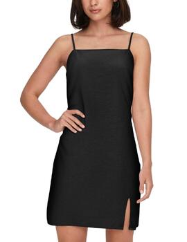 Vestido Only Caro corto negro de lino para mujer