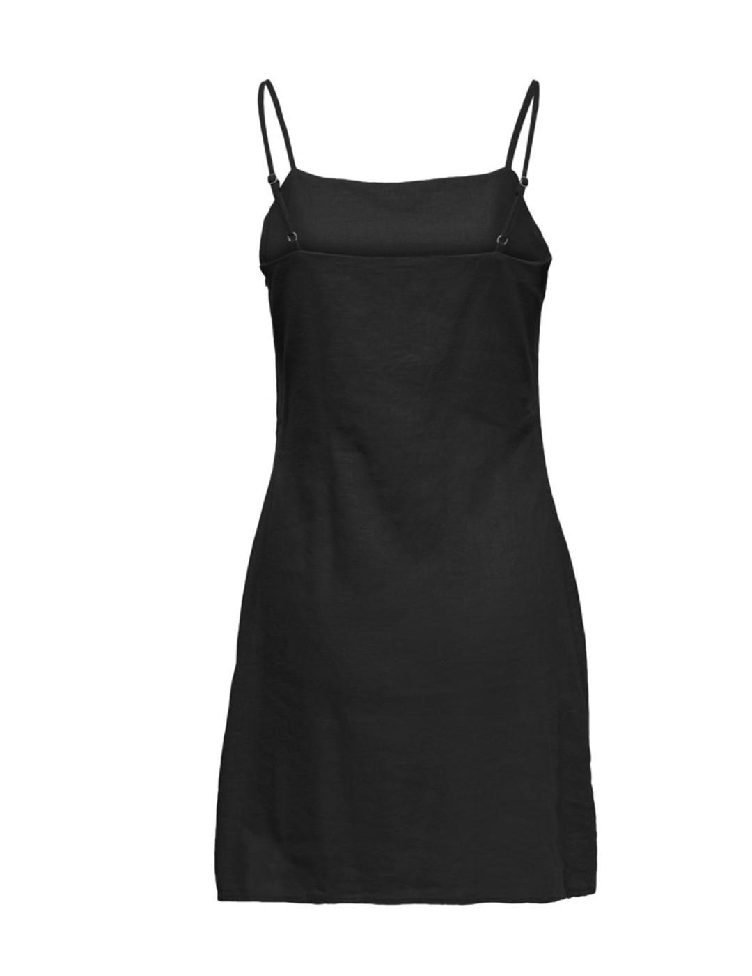 Vestido Only Caro corto negro de lino para mujer