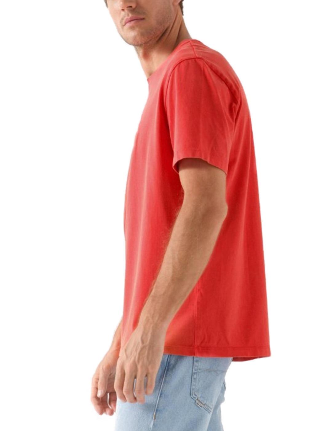 Camiseta Salsa coral con logo manga corta para hombre