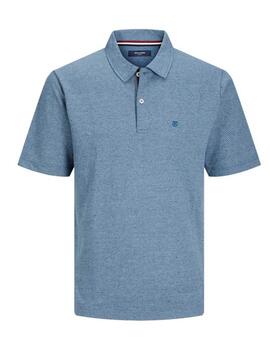 Polo Jack&Jones Jamin azul jaspeado manga corta para hombre