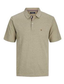 Polo Jack&Jones Jamin verde jaspeado manga corta para hombre