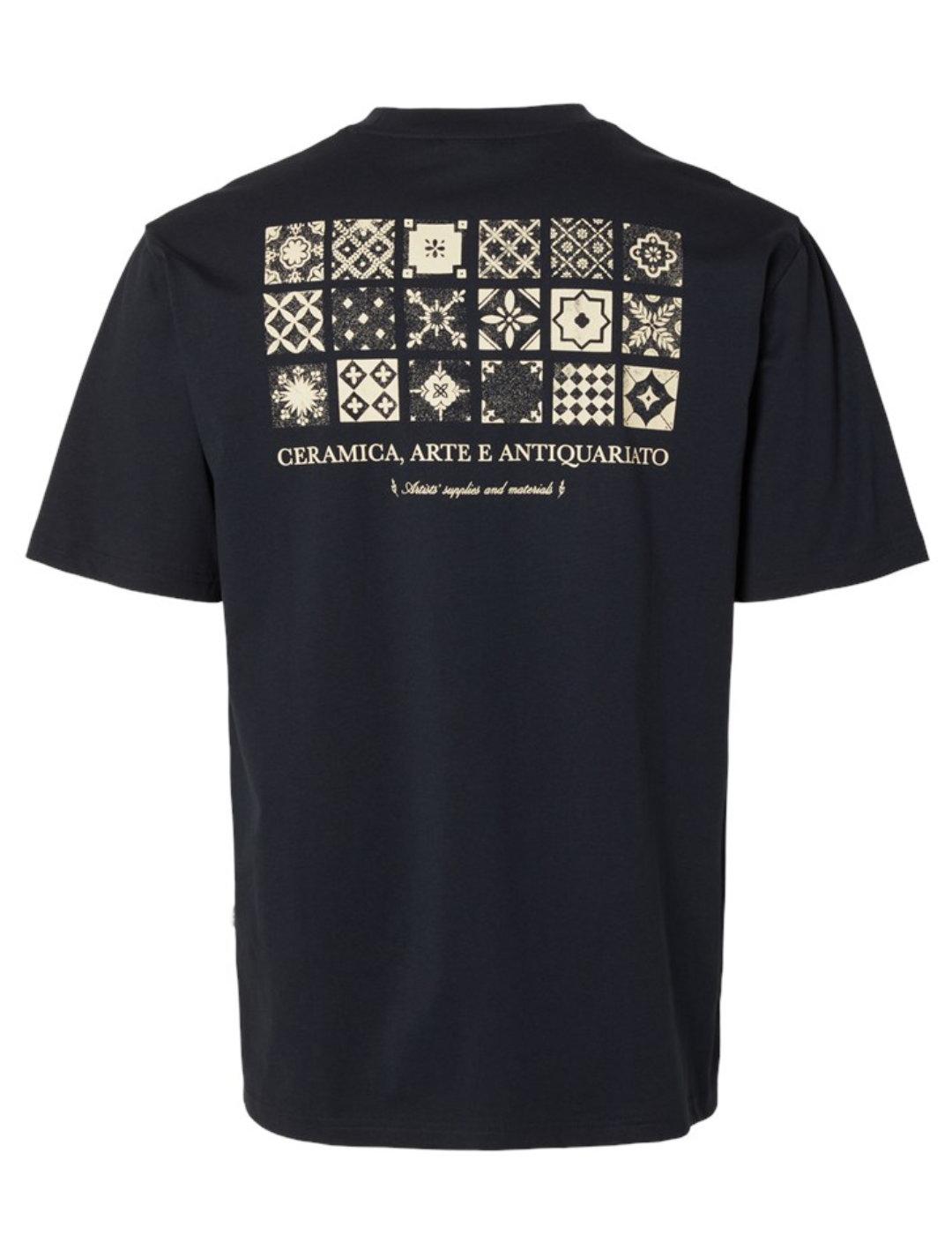 Camiseta Selected Aried marino manga corta para hombre