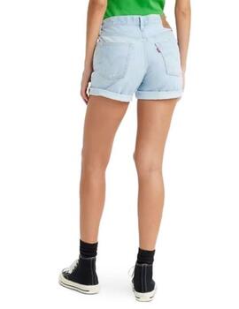 Short Levi´s 501 rolled azul claro de botones para mujer