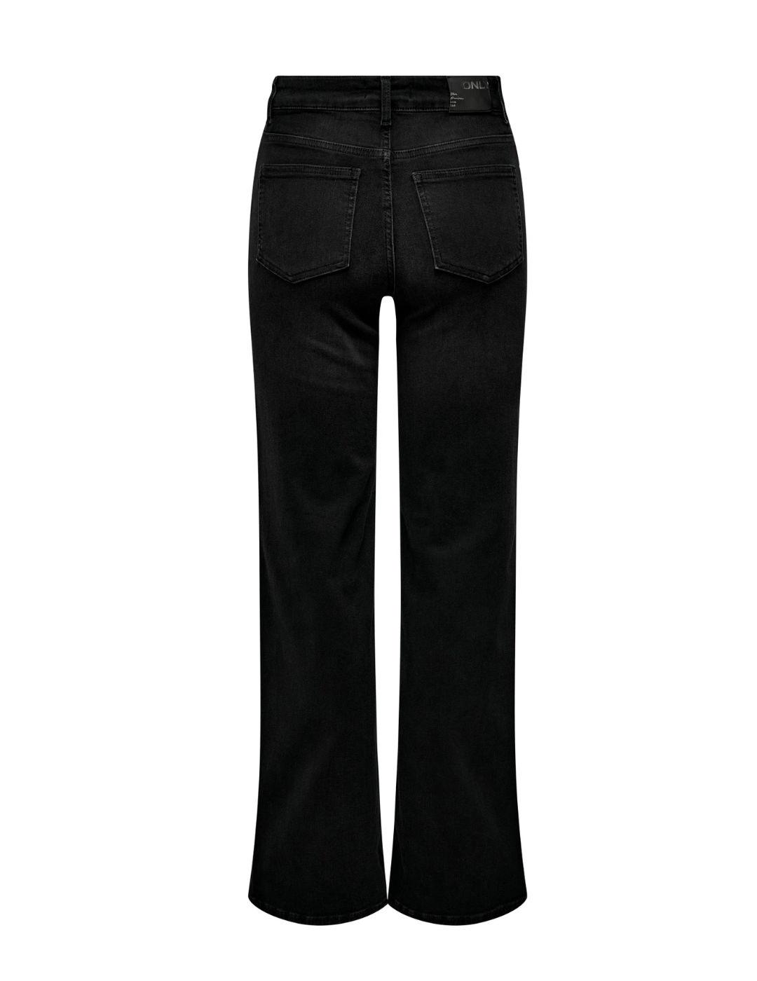 Pantalón vaquero Only Madison negro wide leg de mujer