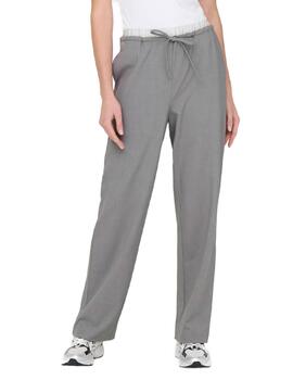 Pantalón de tela Only Tille gris claro para mujer