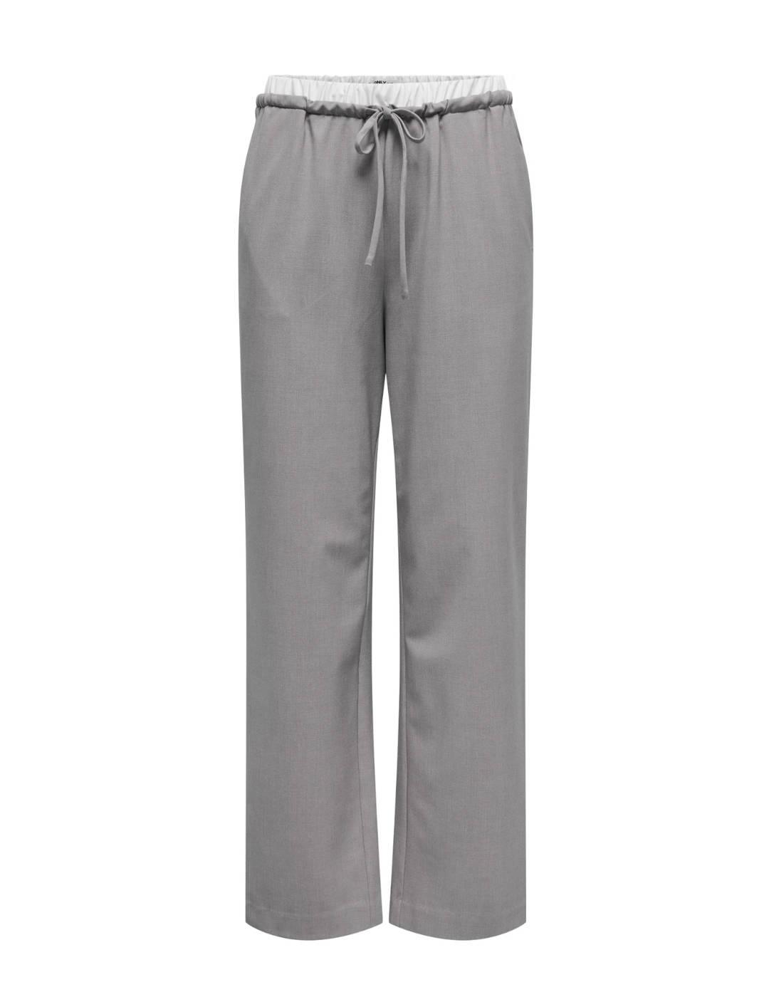 Pantalón de tela Only Tille gris claro para mujer