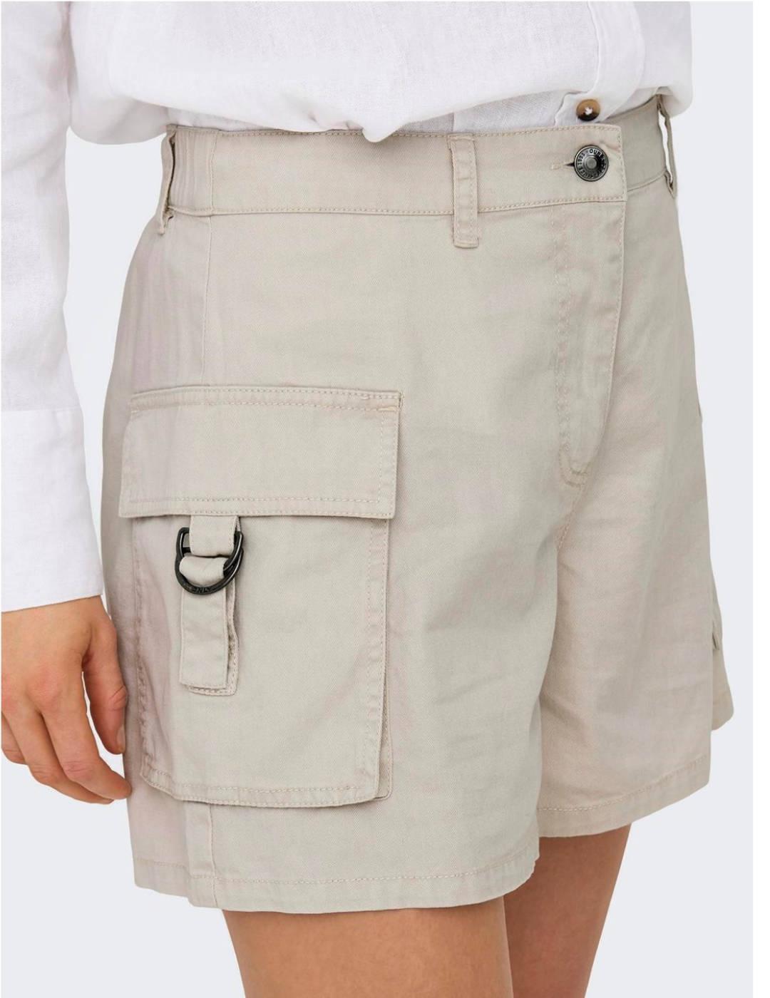 Short Only Stine cargo beige regular fit para mujer