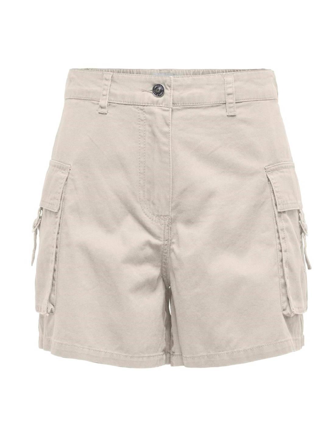 Short Only Stine cargo beige regular fit para mujer