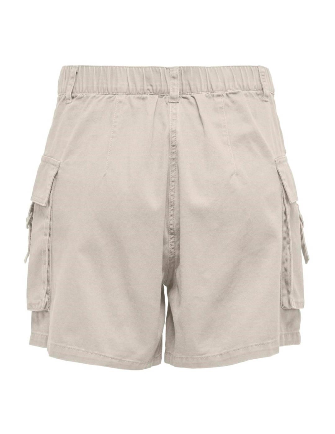 Short Only Stine cargo beige regular fit para mujer