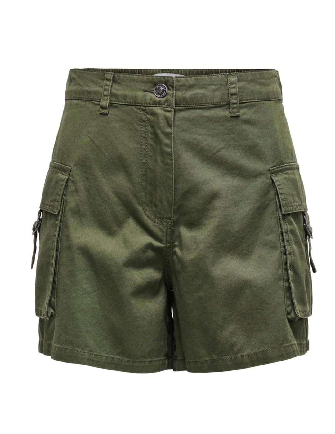 Short Only Stine cargo verde regular fit para mujer