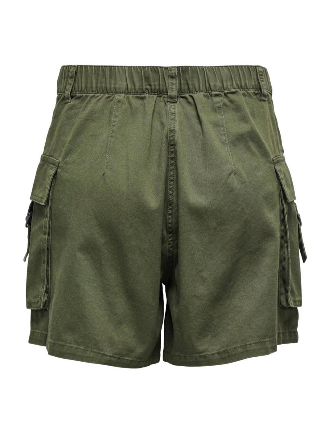 Short Only Stine cargo verde regular fit para mujer