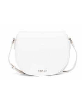 Bolso Replay bandolera blanco medialuna para mujer