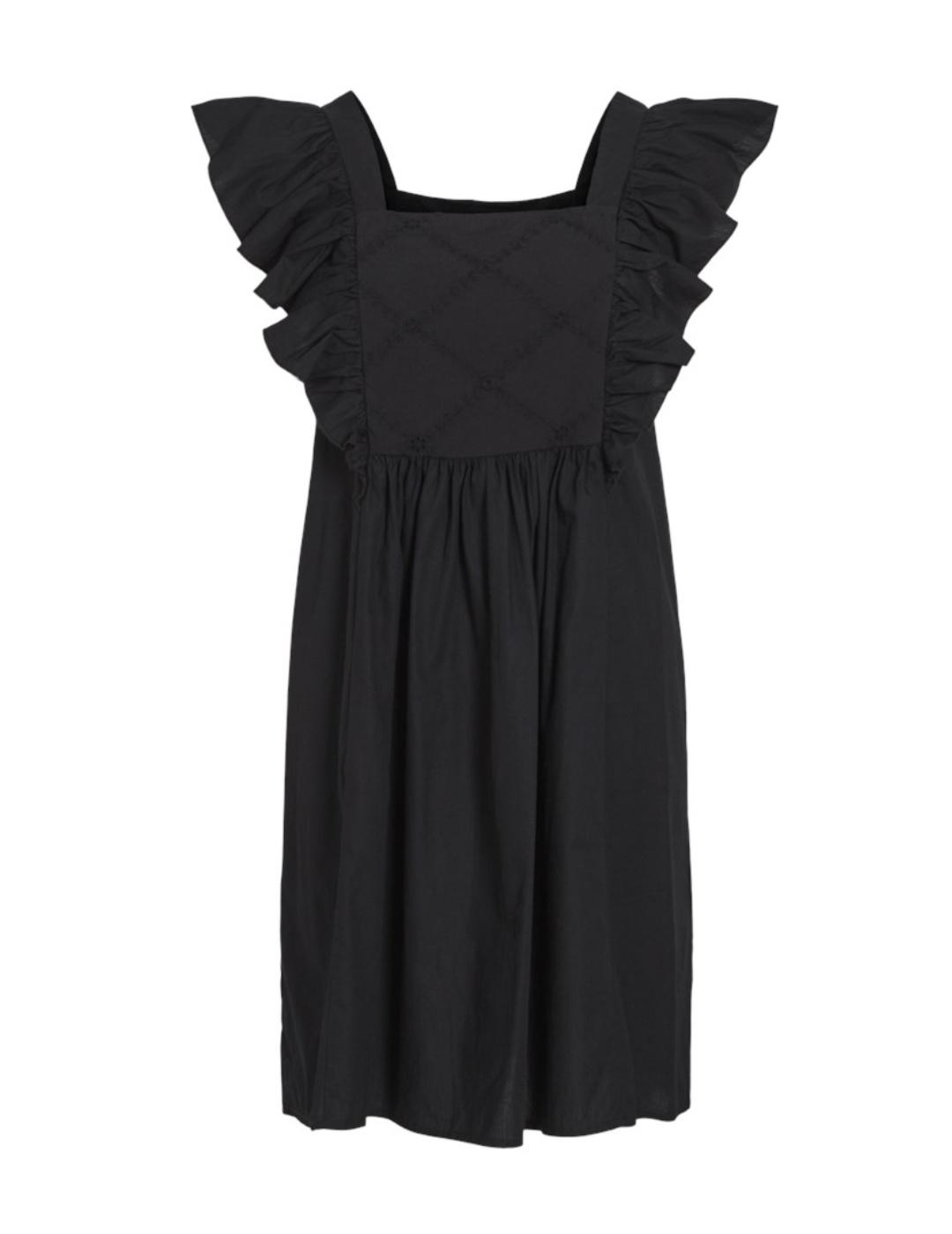 Vestido corto Vila Pimma negro manga sisa para mujer