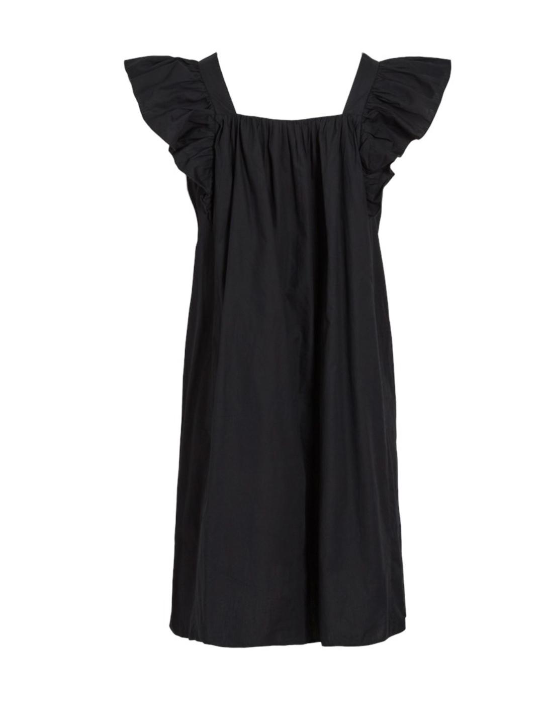 Vestido corto Vila Pimma negro manga sisa para mujer