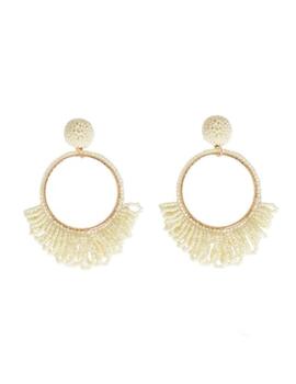 Pendientes grandes Vila Noura pedrería beige para mujer