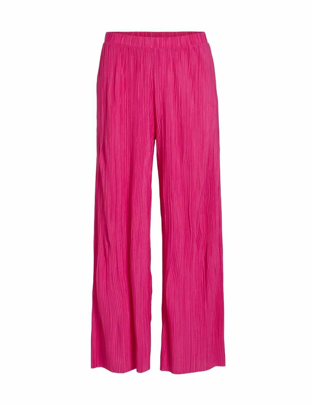 Pantalón Vila Plisa fucsia culotte plisado de mujer