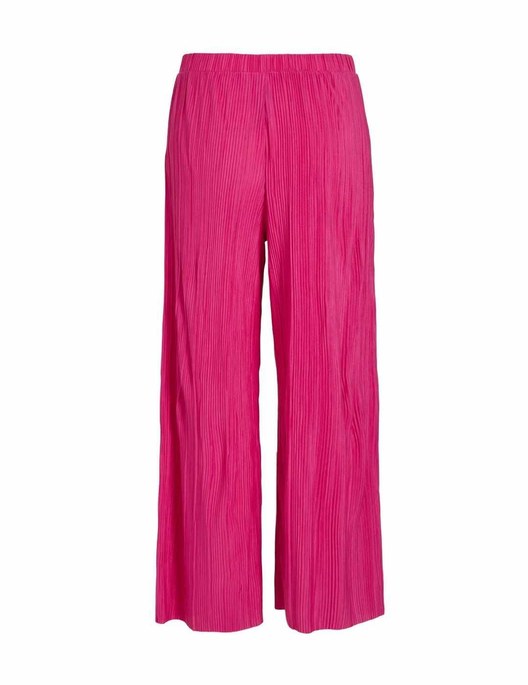 Pantalón Vila Plisa fucsia culotte plisado de mujer