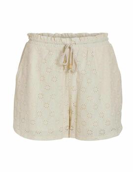 Short Vila Sumia beige troquelado para mujer