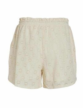 Short Vila Sumia beige troquelado para mujer