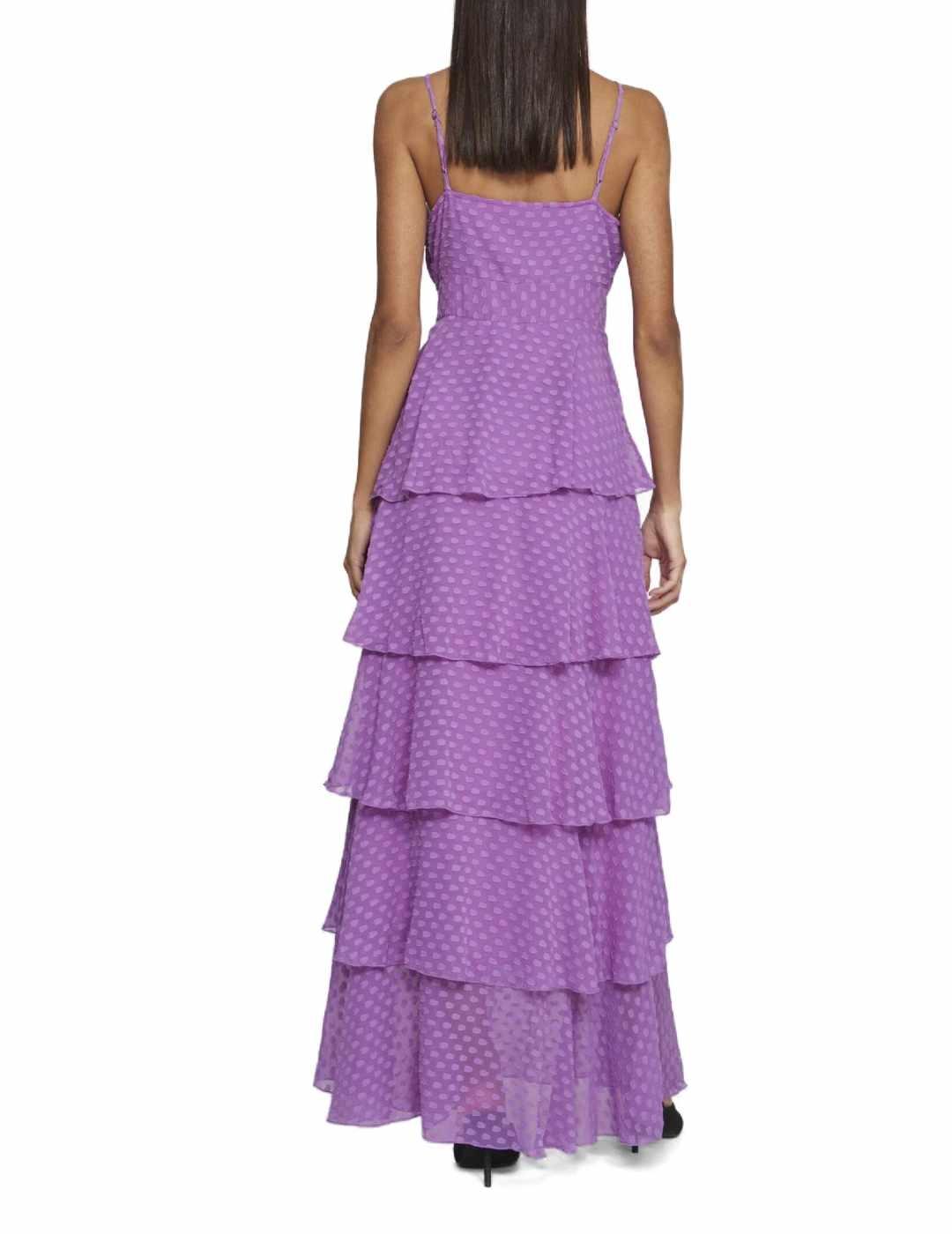 Vestido Vila Ika violeta escalonado de tirantes para mujer