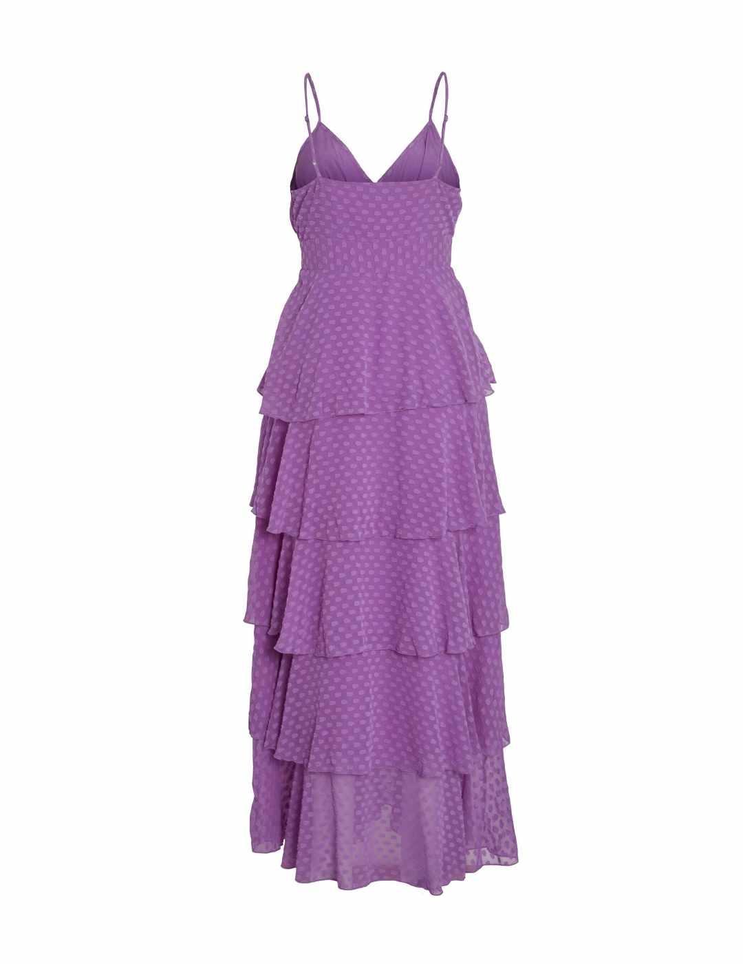 Vestido Vila Ika violeta escalonado de tirantes para mujer