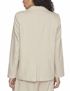 Blazer Vila Olanda beige lino regular para mujer