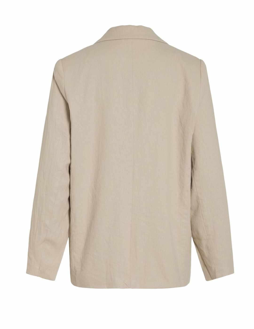 Blazer Vila Olanda beige lino regular para mujer