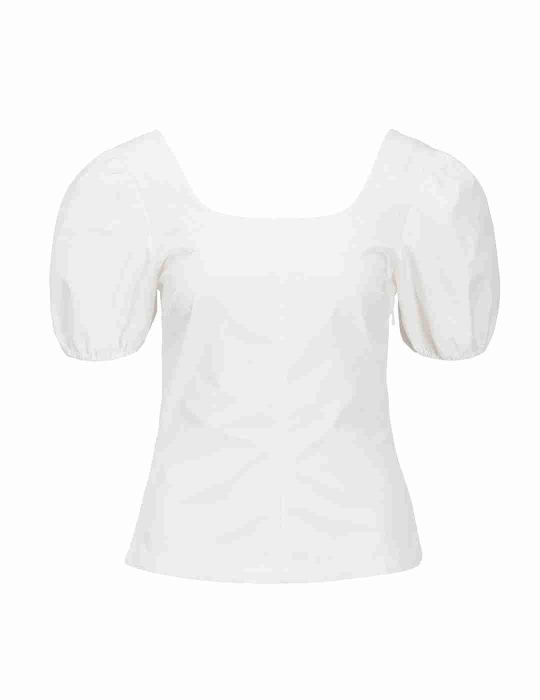 Blusa JJXX Stella blanco manga abullonada para mujer