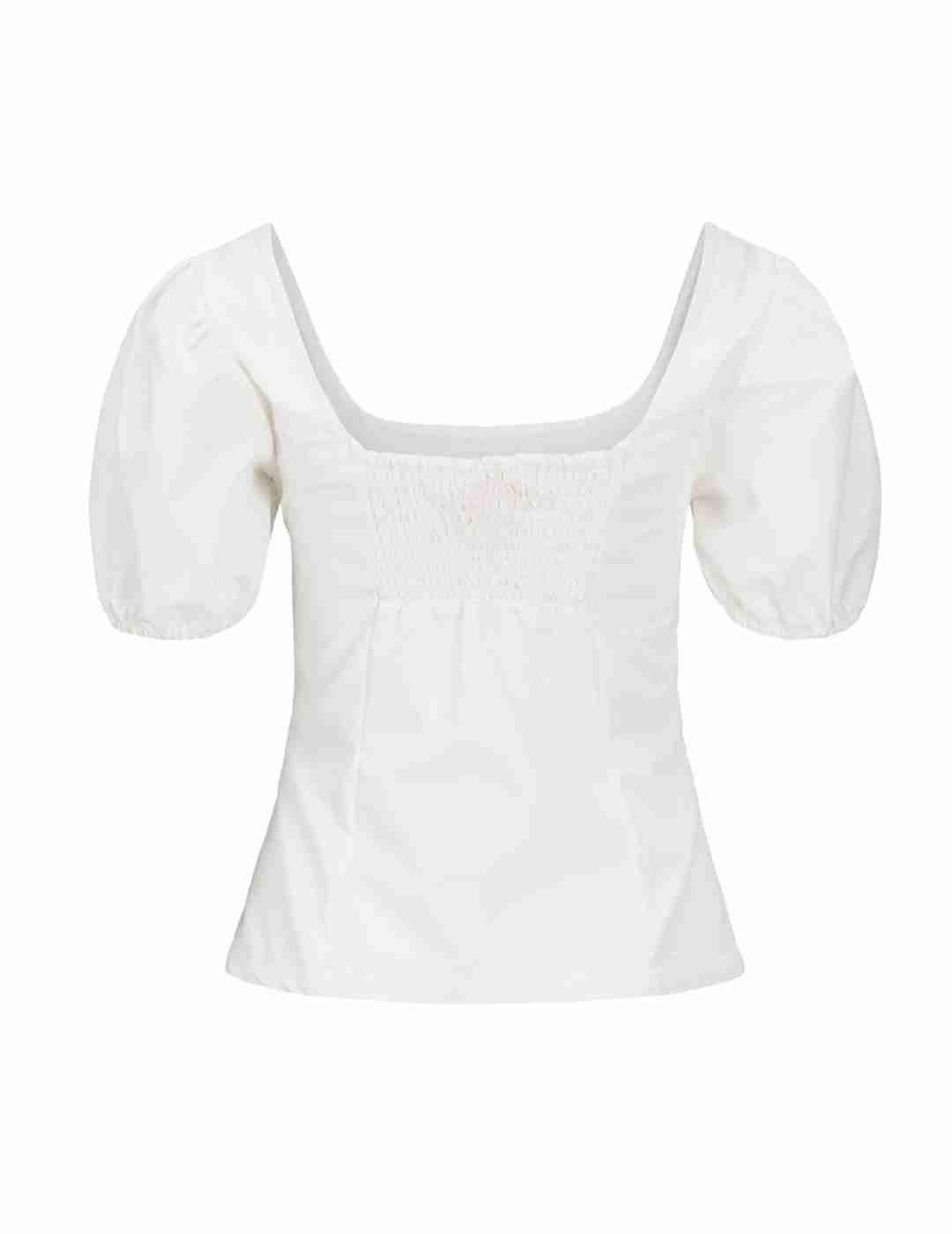 Blusa JJXX Stella blanco manga abullonada para mujer