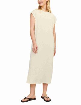 Vestido midi JJXX Vera blanco manga sisa para mujer