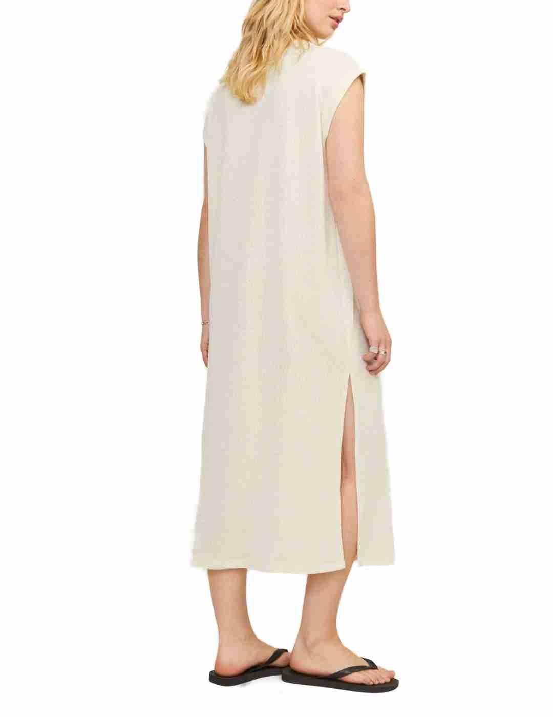 Vestido midi JJXX Vera blanco manga sisa para mujer