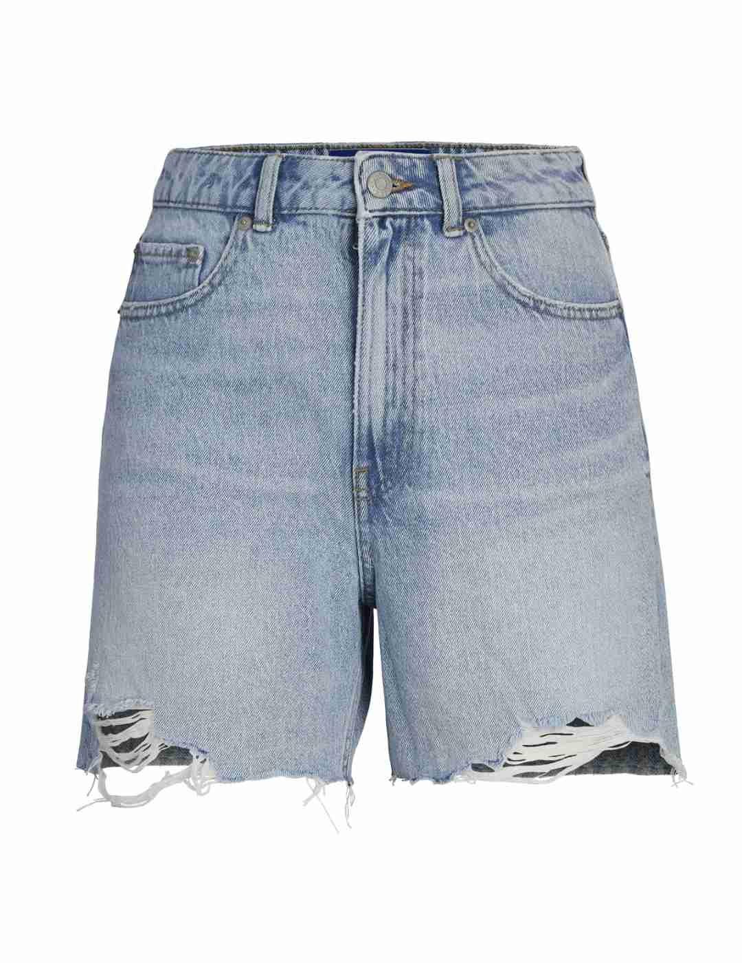 Short JJXX Aura denim azul claro rotos straight de mujer