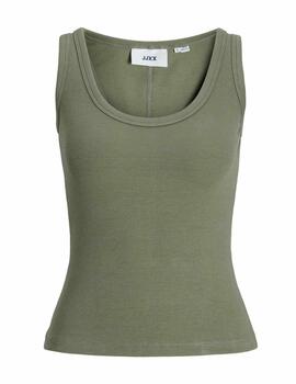 Camiseta básica JJXX Fera verde de tirantes para mujer