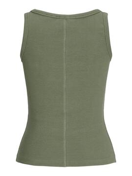 Camiseta básica JJXX Fera verde de tirantes para mujer