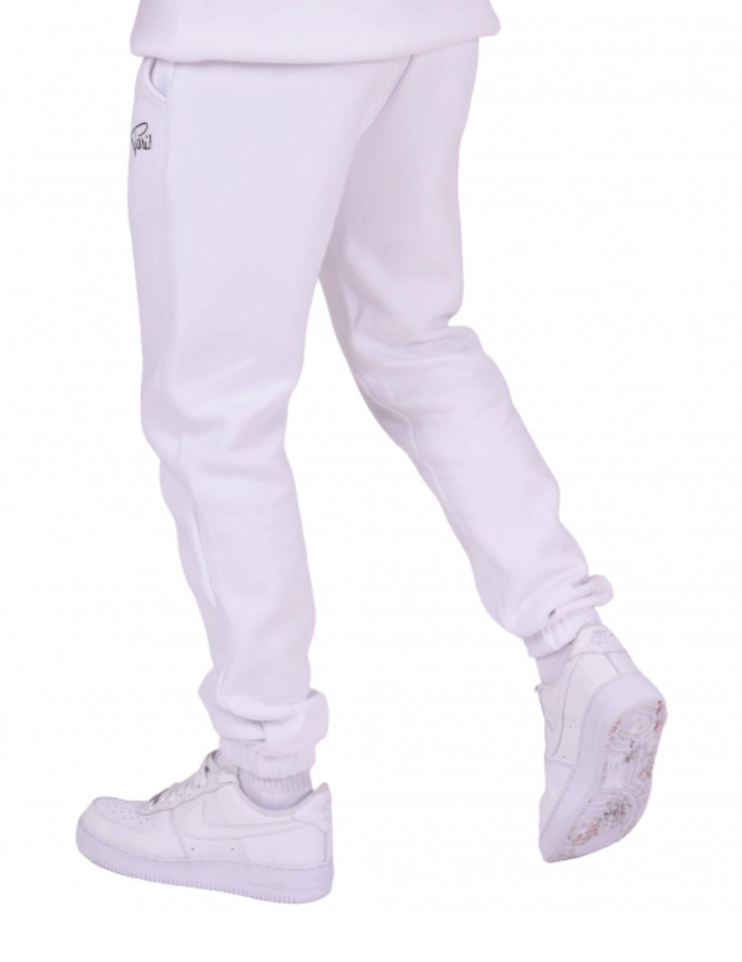 Pantalón jogger ProjectxParis blanco logo negro unisex
