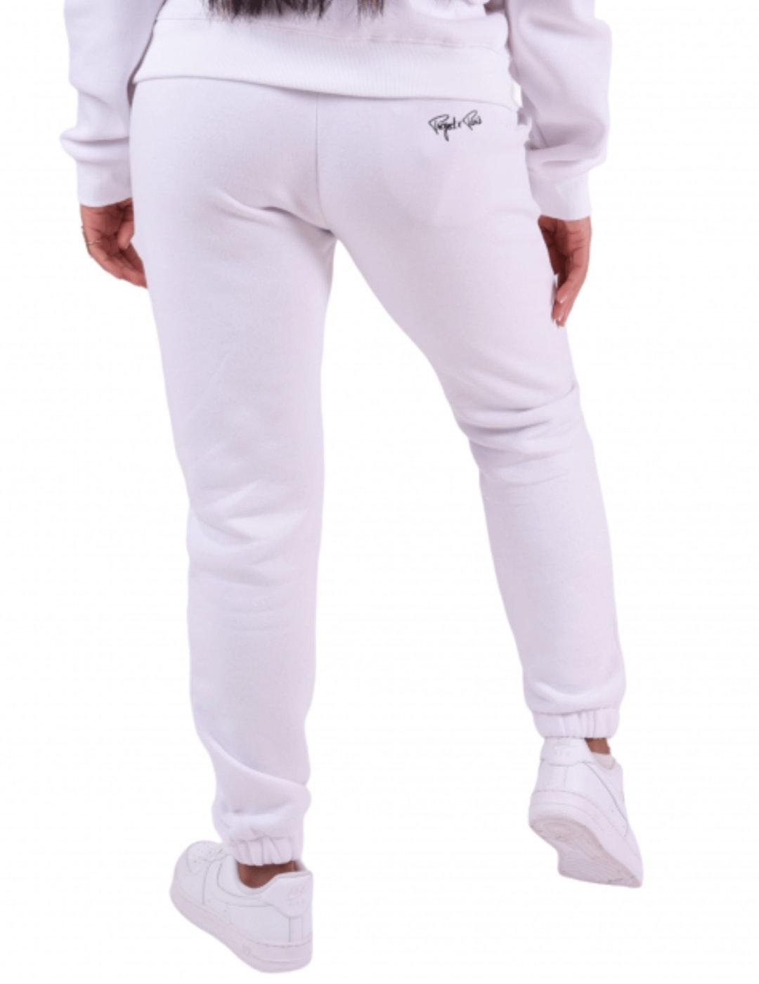 Pantalón jogger ProjectxParis blanco logo negro unisex