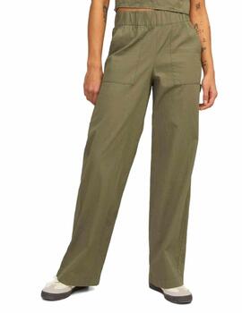 Pantalón JJXX Kaia verde wide para mujer