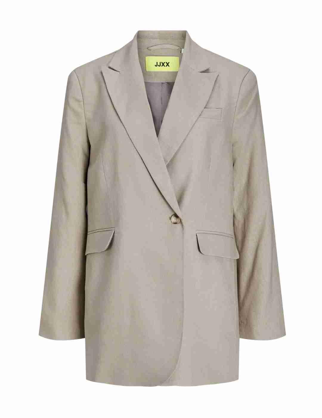 Chaqueta blazer JJXX Mary beige de lino para mujer