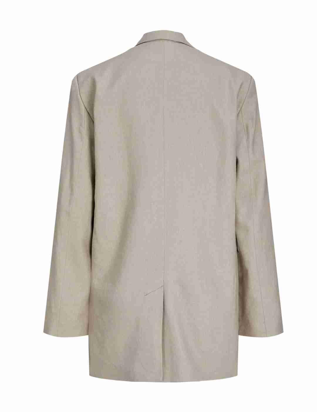 Chaqueta blazer JJXX Mary beige de lino para mujer