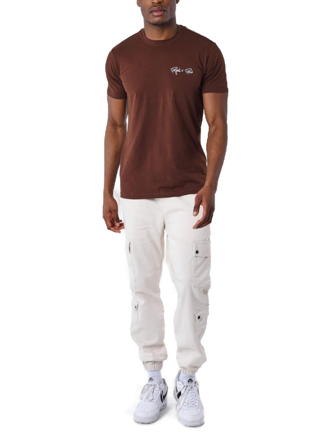 Pantalón cargo ProjectxParis crema doble bolsillo de hombre