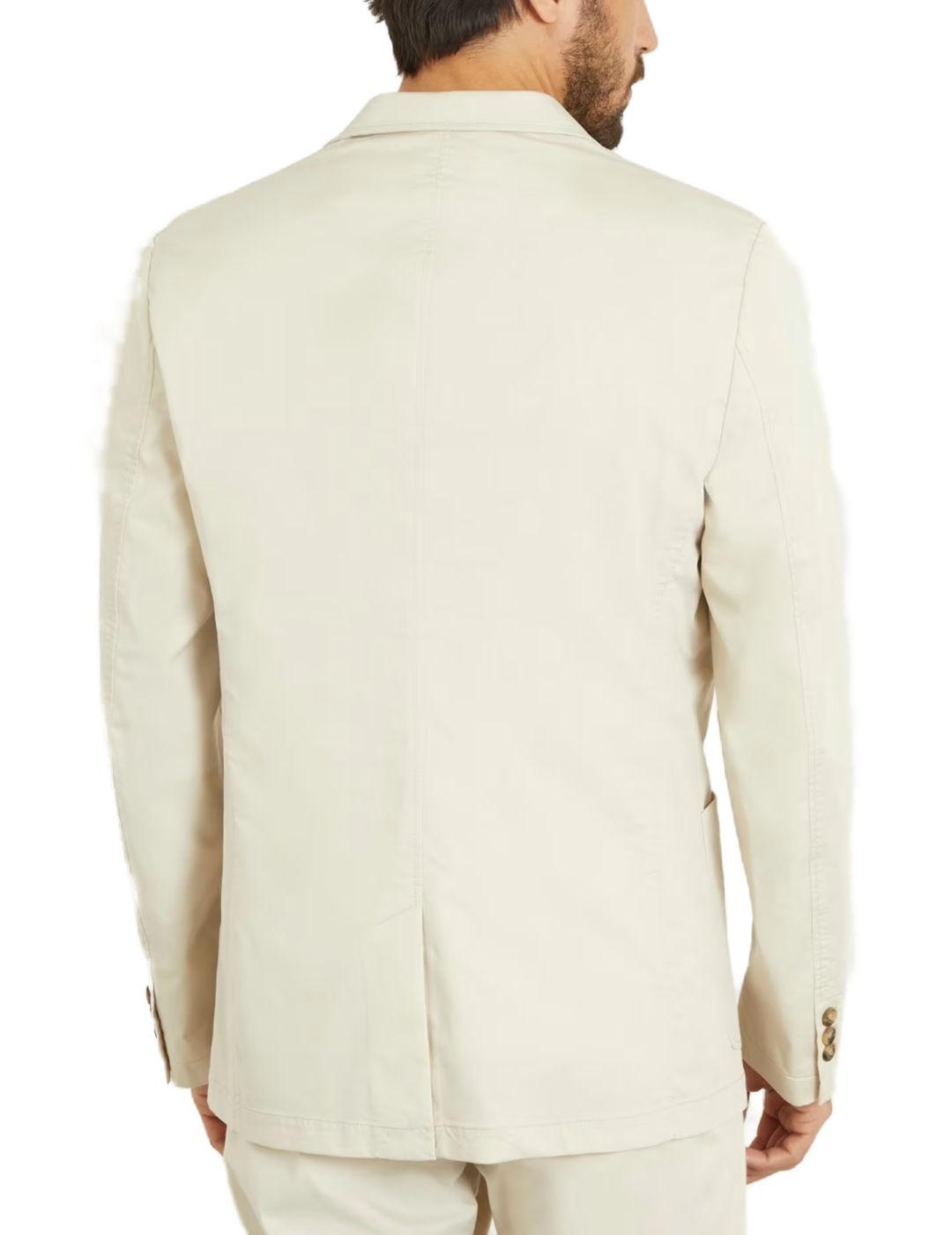 Chaqueta americana Guess Tyron beige cierre botón de hombre