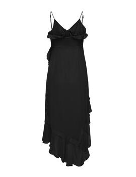 Vestido Only Lasta drapeado asimétrico negro para mujer